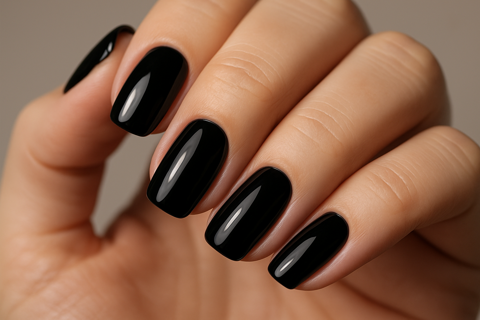 black nails on hand